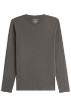 Majestic Majestic Long Sleeved Cotton-cashmere Top - Green