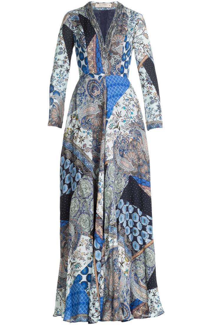 Etro Printed Silk Jersey Maxi Dress