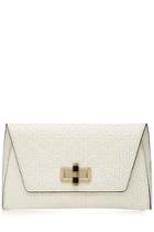 Diane Von Furstenberg Diane Von Furstenberg Textured Leather Clutch - White