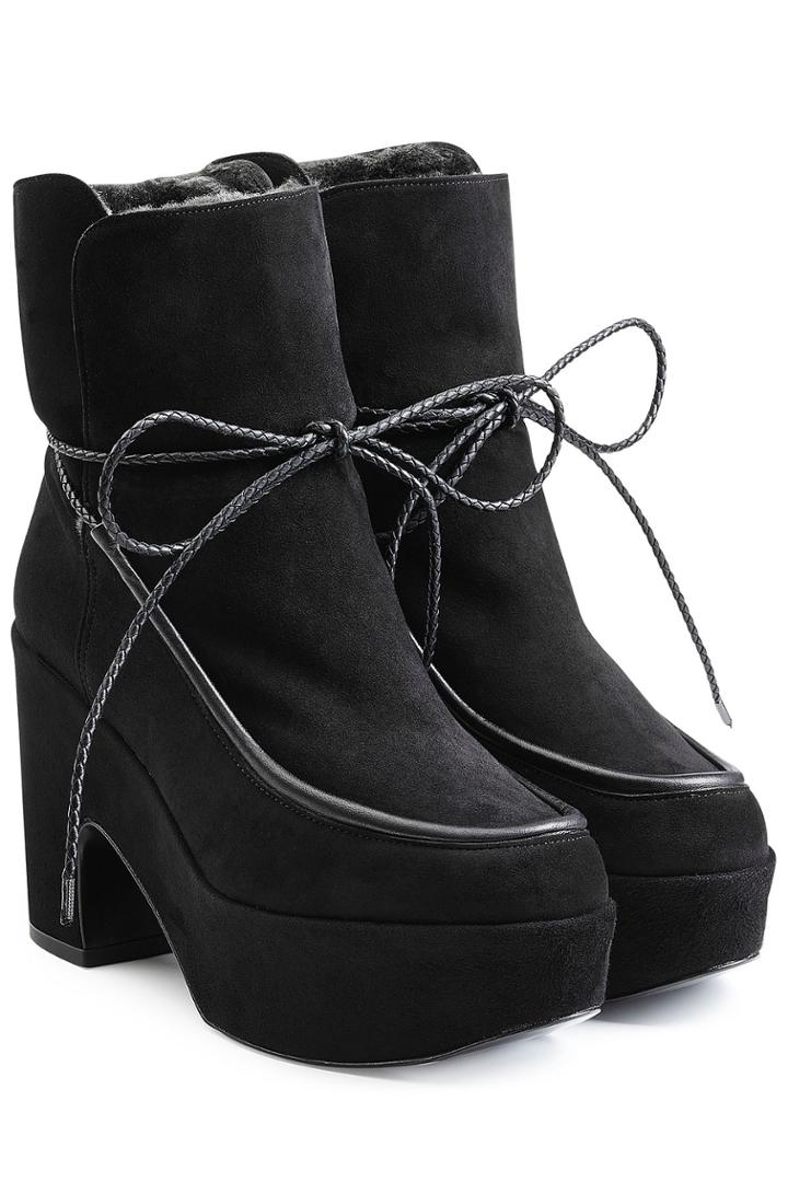 Robert Clergerie Robert Clergerie Suede Platform Boots - Black