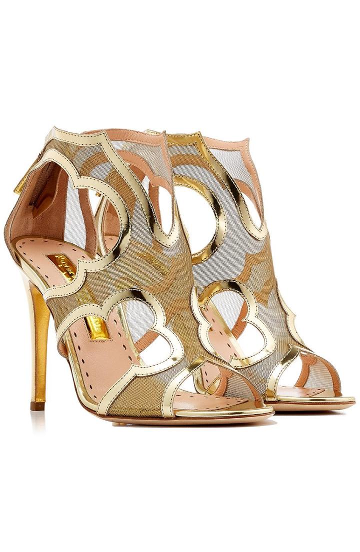 Rupert Sanderson Estelle Metallic Leather Sandals