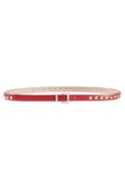 Valentino Valentino Slim Leather Rockstud Belt - Red