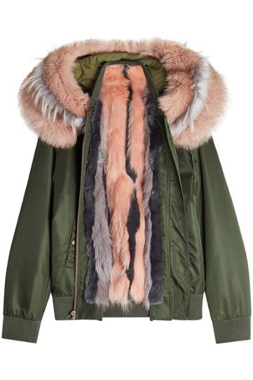 Mr & Mrs Italy Mr & Mrs Italy Bomber Jacket With Fox, Raccoon And Rabbit Fur