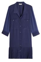 Nobi Talai Nobi Talai Silk Dress With Pleated Hem