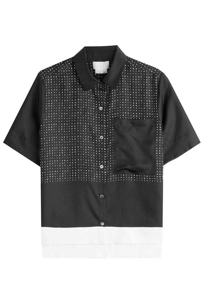 Dkny Dkny Printed Silk Shirt - Black