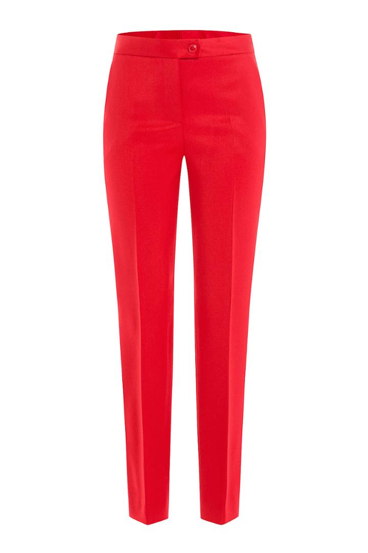 Boutique Moschino Boutique Moschino Tapered Wool Pants - Red