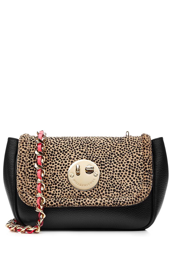 Hill & Friends Hill & Friends Happy Chain Leather And Calf Hair Shoulder Bag - Animal Print