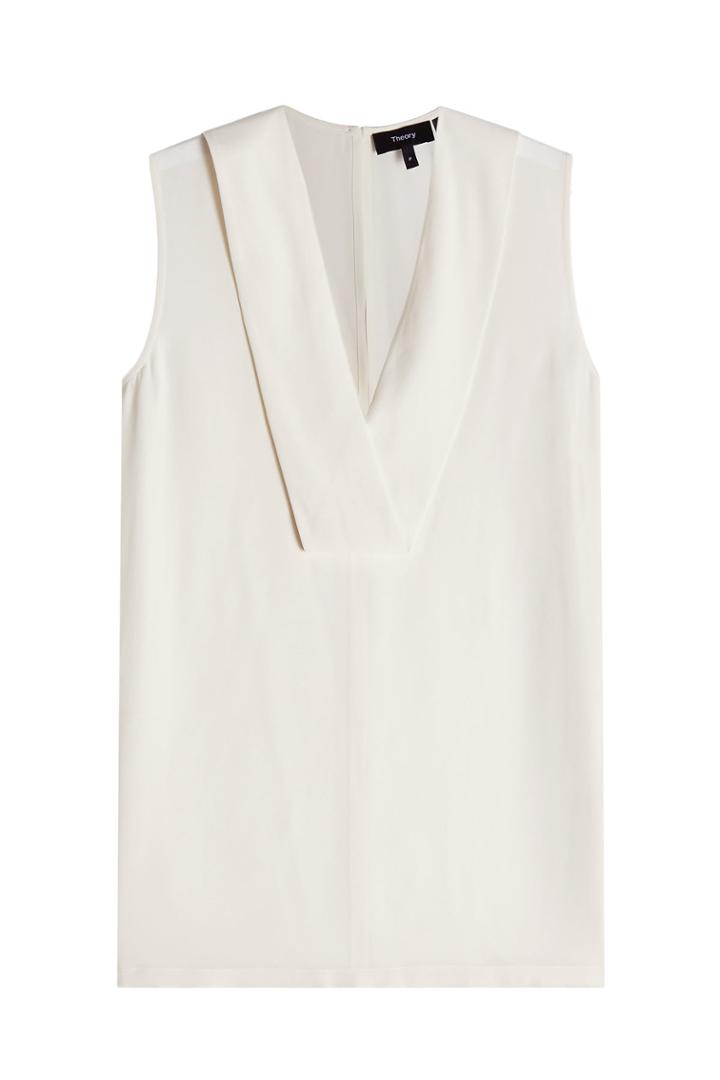 Theory Theory Silk Sleeveless Top - White