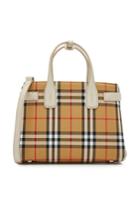 Burberry Burberry Small Banner Printed Tote With Leather