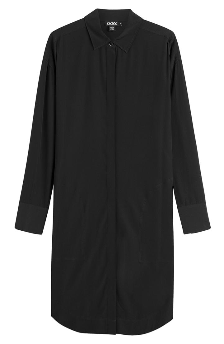 Dkny Stretch Silk Shirt Dress