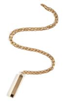 Aesa Aesa Bronze Finger Of Yod Necklace With Lolite Stone - Gold