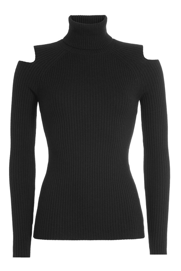 Theory Theory Wool Turtleneck Pullover With Cut-out Shoulders