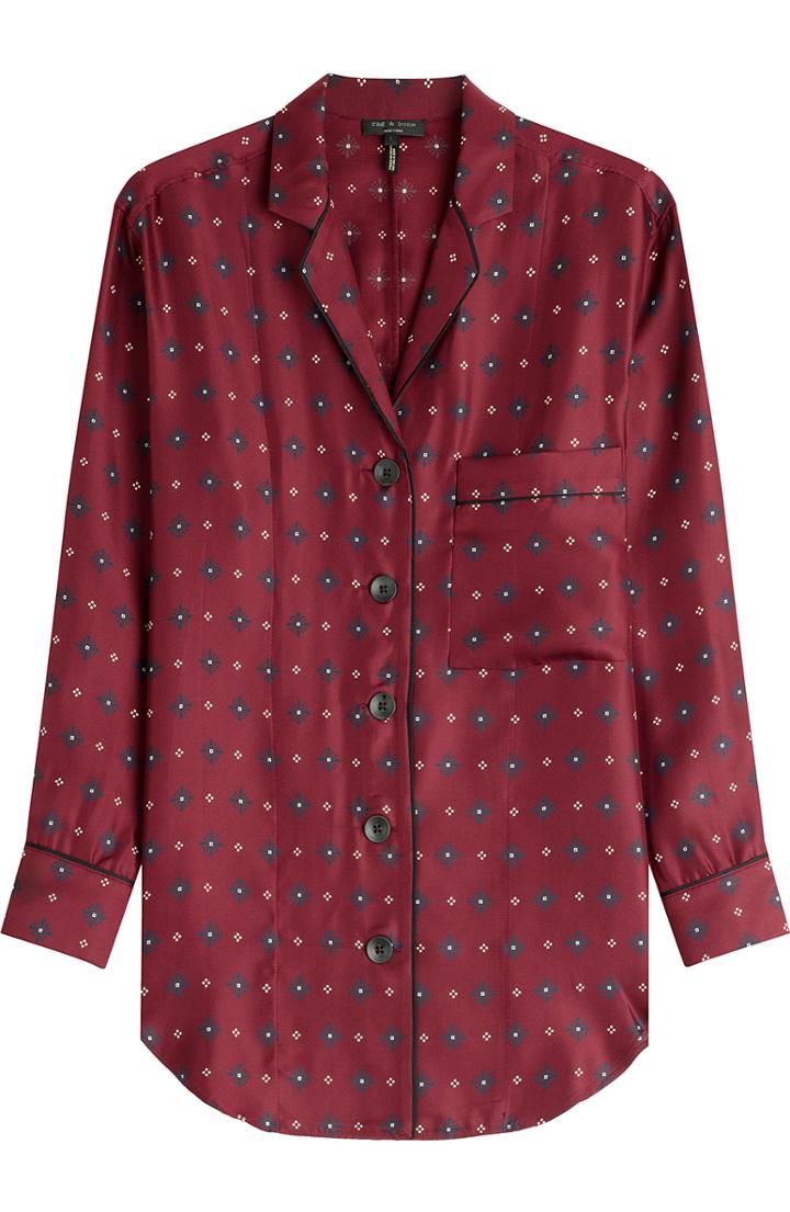 Rag & Bone Gabrielle Printed Silk Blouse