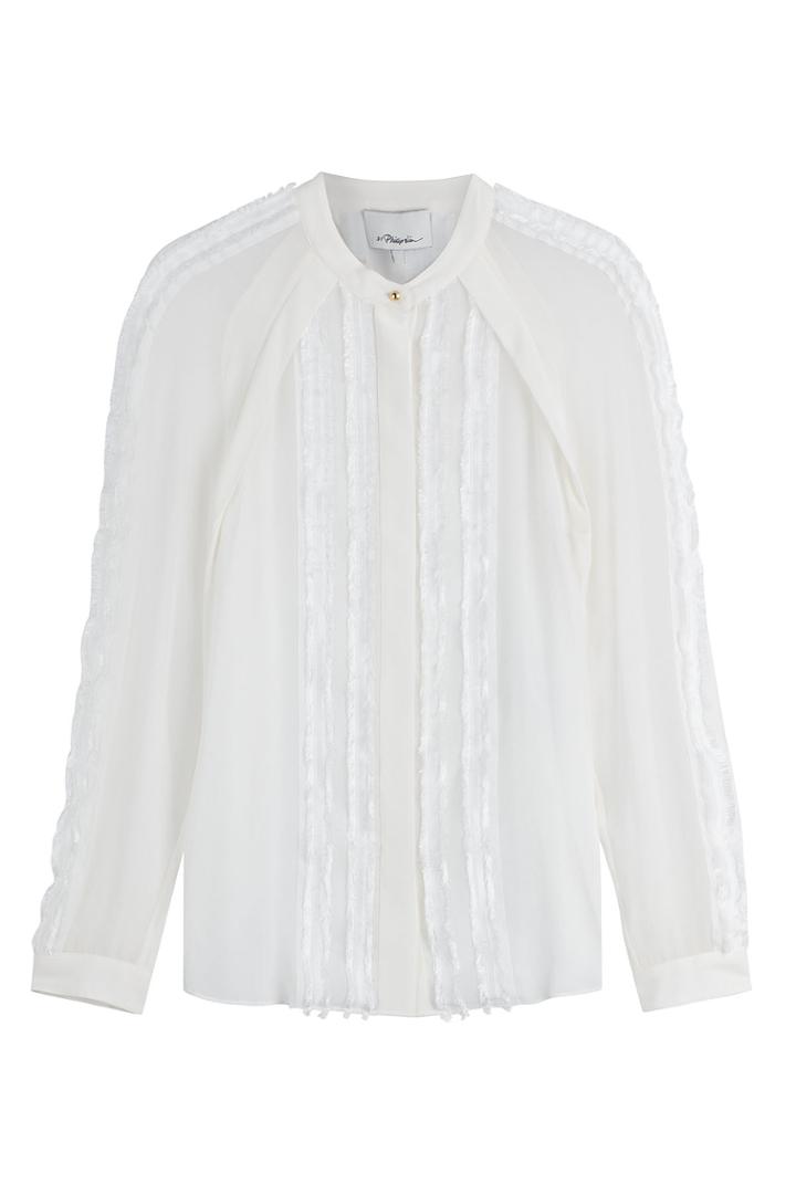 3.1 Phillip Lim 3.1 Phillip Lim Silk Blouse With Frayed Trims - White