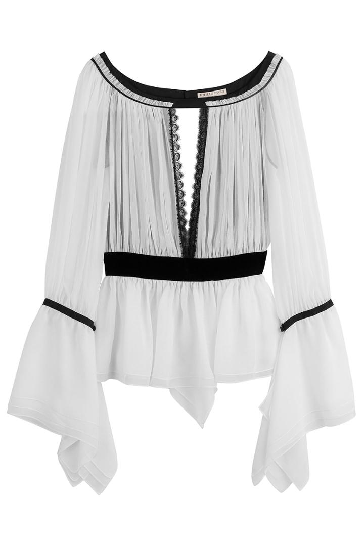 Emilio Pucci Emilio Pucci Silk Blouse With Lace - White