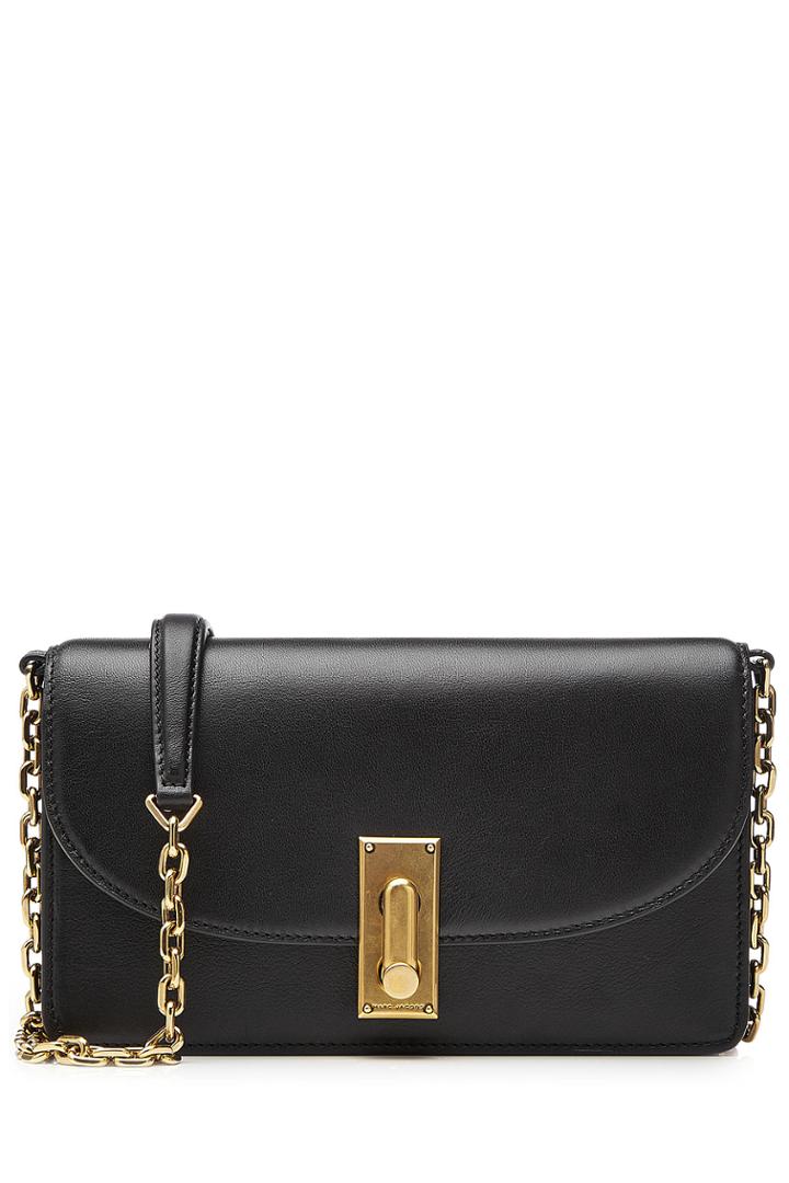 Marc Jacobs Marc Jacobs Leather West End Wallet On Chain - Black