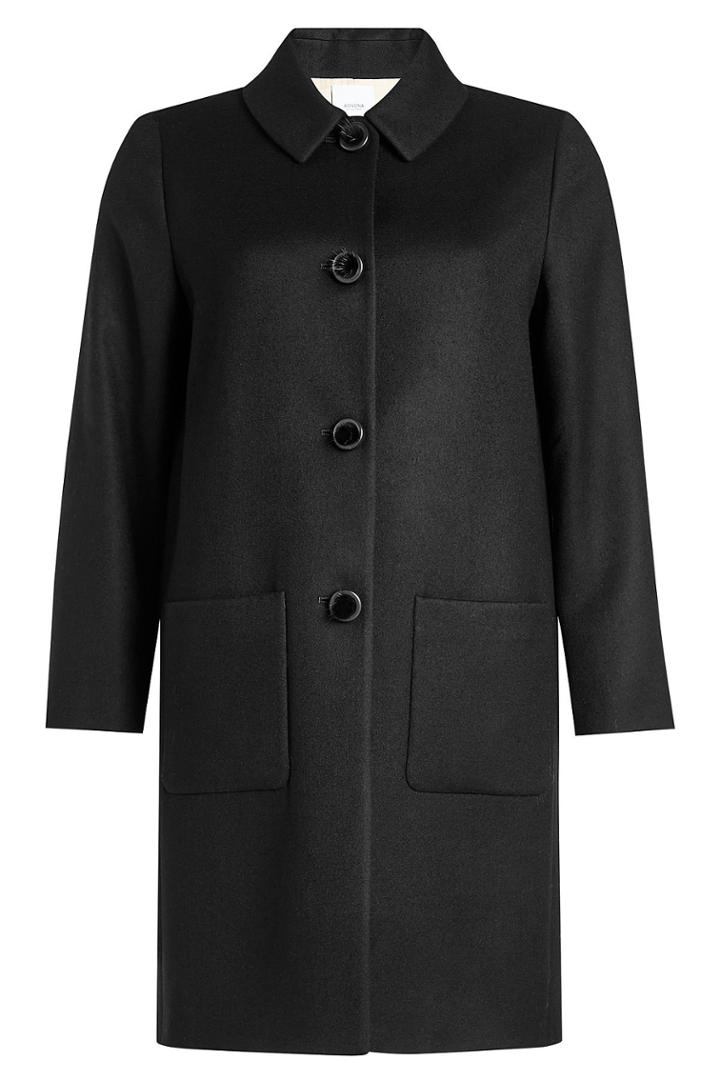 Agnona Agnona Wool Coat With Mink Fur Buttons