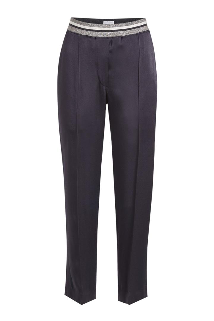 Brunello Cucinelli Brunello Cucinelli Satin Pants With Metallic Waistband