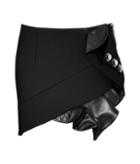 Anthony Vaccarello Mini-skirt With Leather Ruffle And Button Embellishment