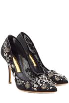 Rupert Sanderson Rupert Sanderson Embellished Mesh And Leather Pumps