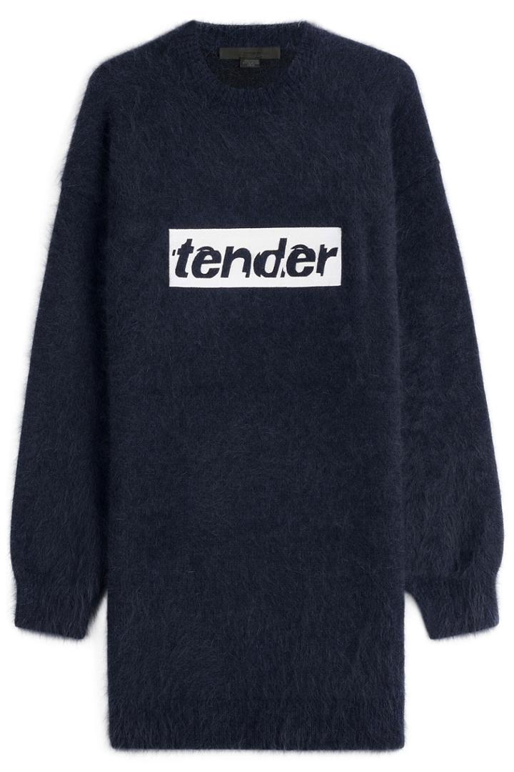 Alexander Wang Alexander Wang Wool-angora Lettered Sweater Dress - Blue