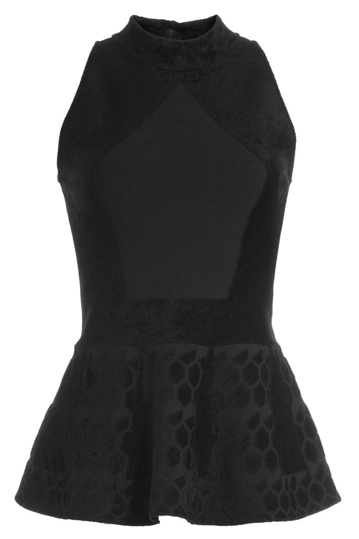 Roland Mouret Roland Mouret Sleeveless High Neck Top With Peplum - Black