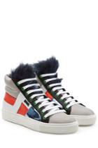 Karl Lagerfeld Karl Lagerfeld Leather High Tops With Faux Fur