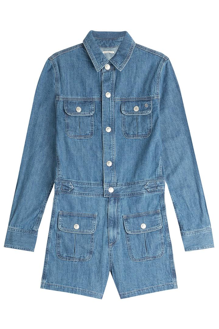 Adriano Goldschmied By Alexa Chung Adriano Goldschmied By Alexa Chung Loretta Denim Playsuit - Blue
