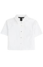 Marc By Marc Jacobs Stretch Poplin Cropped Button-up