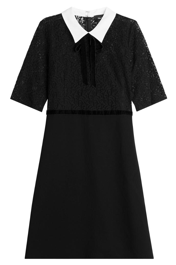 The Kooples The Kooples Lace Dress With Contrast Collar - Black