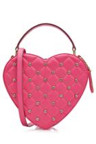 Moschino Moschino Crystal Heart Leather Shoulder Bag - Pink