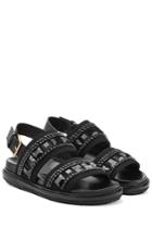 Marni Marni Embellished Leather Sandals - Black