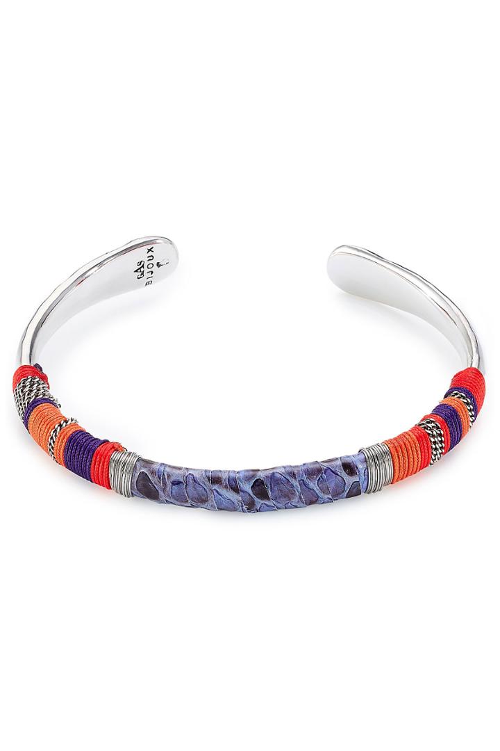 Gas Bijoux Gas Bijoux Massai Bangle With Python - Purple