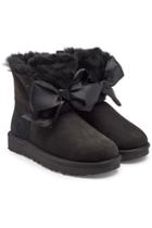 Ugg Ugg Gita Bow Suede Boots With Shearling