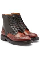Burberry Burberry Barkeston Leather Ankle Boots With Brogue Detailing
