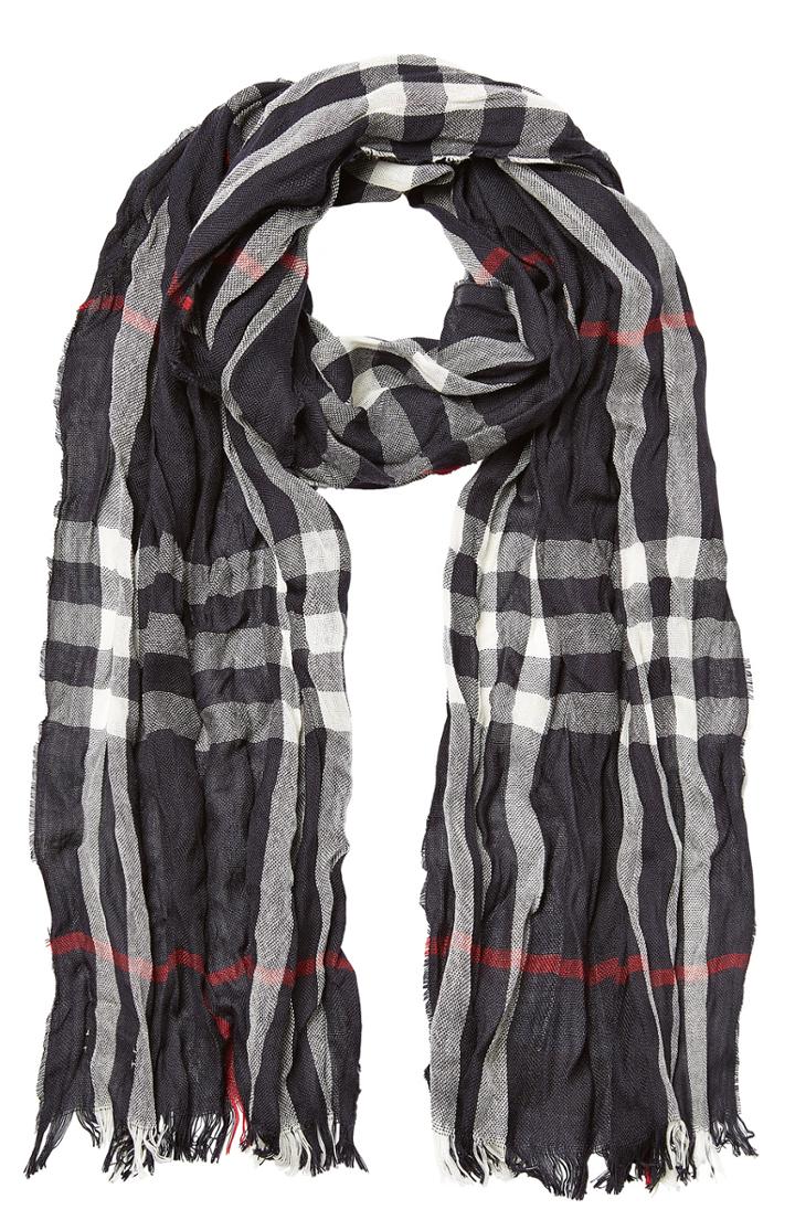 Burberry Shoes & Accessories Merino Wool-cashmere Check Print Scarf