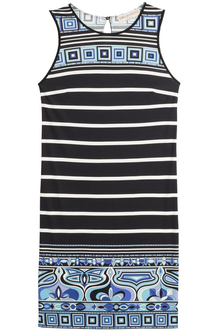 Emilio Pucci Emilio Pucci Printed Silk Jersey Dress - Blue