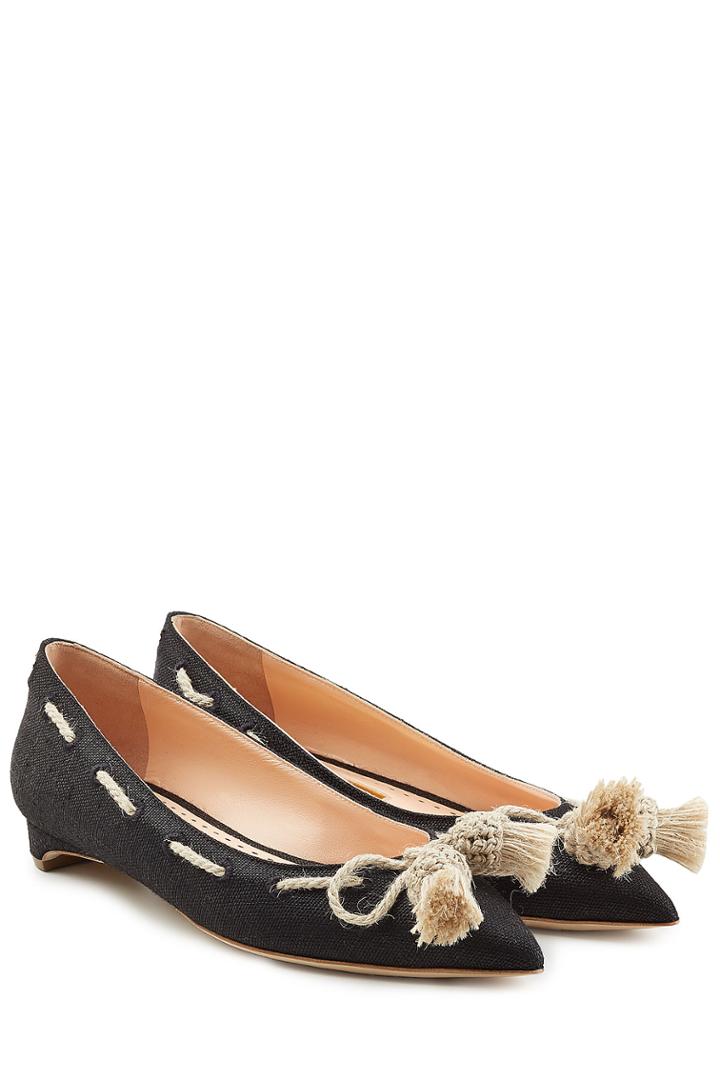 Rupert Sanderson Rupert Sanderson Jamal Tassel Ballerinas - Black