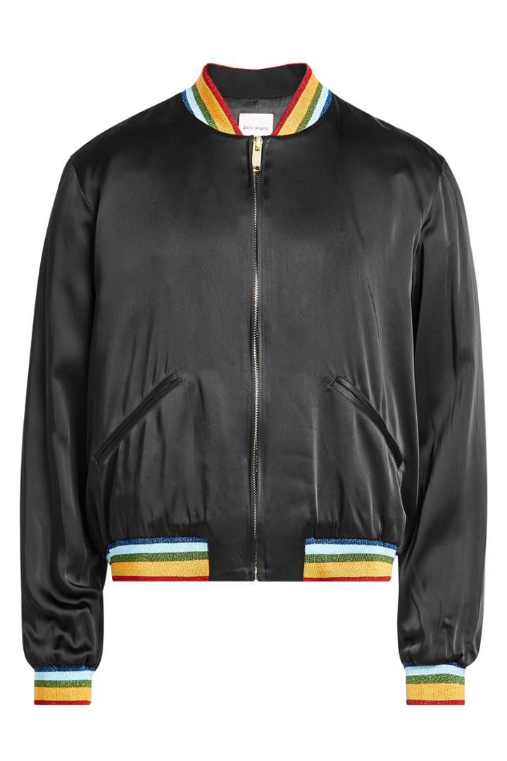 Palm Angels Palm Angels Embellished Satin Bomber Jacket