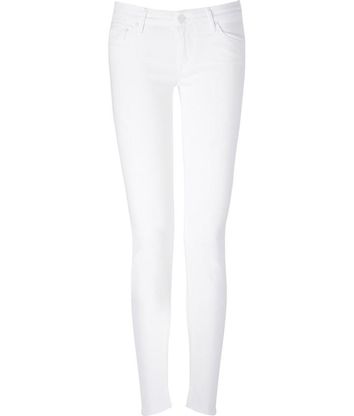 Mother The Looker White Denim Skinny Jeans