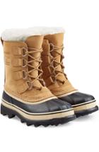 Sorel Sorel Caribou Suede And Rubber Short Boots With Removable Lining
