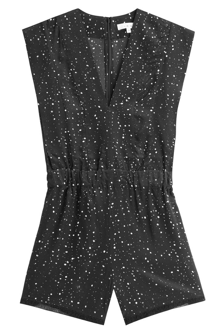 Iro Iro Printed Silk Jumpsuit - Black
