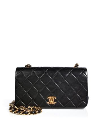 Chanel Vintage Jewelry Quilted Leather Mini Flap Bag In Black