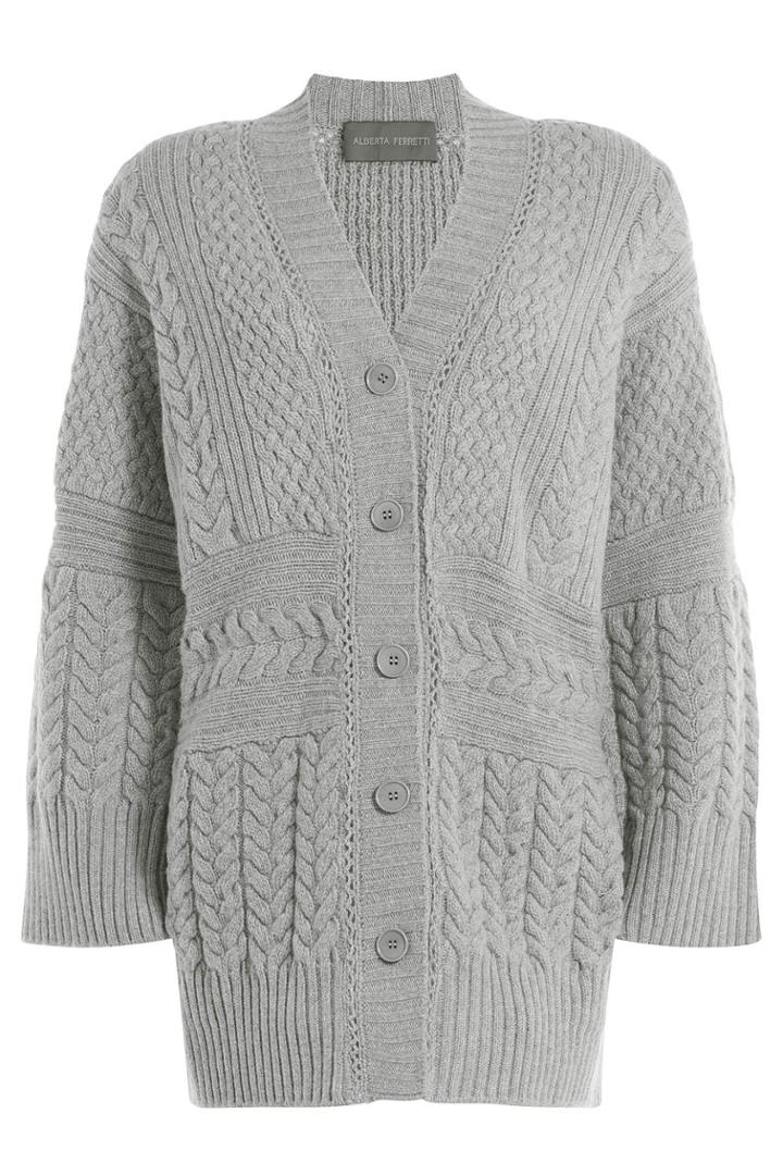 Alberta Ferretti Alberta Ferretti Wool-cashmere Textured Knit Cardigan