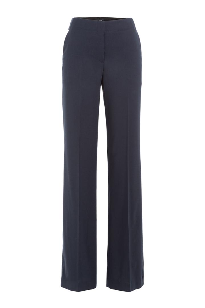 Theory Theory Wide Leg Virgin Wool Pants - Blue