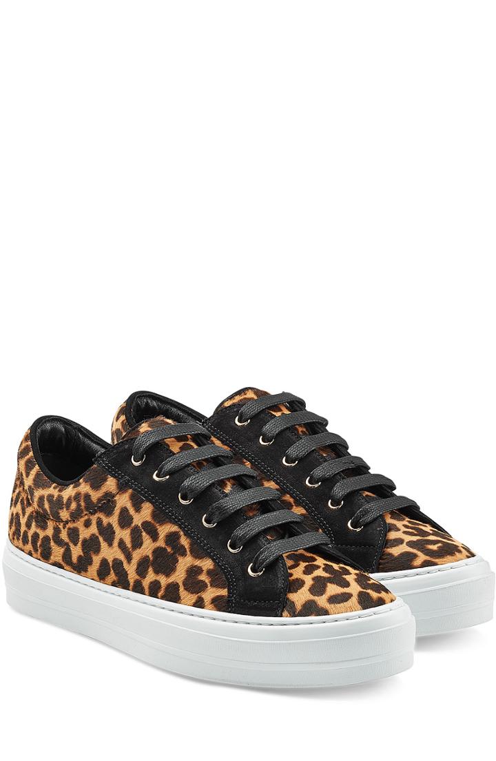 Salvatore Ferragamo Leopard Printed Pony Hair Sneakers