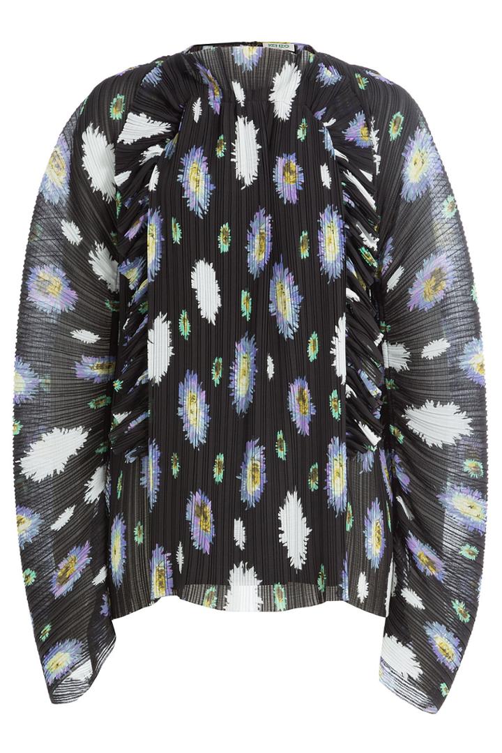 Kenzo Kenzo Pleated Print Blouse - Black