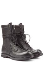 Rick Owens Men Textured Leather Army Boots