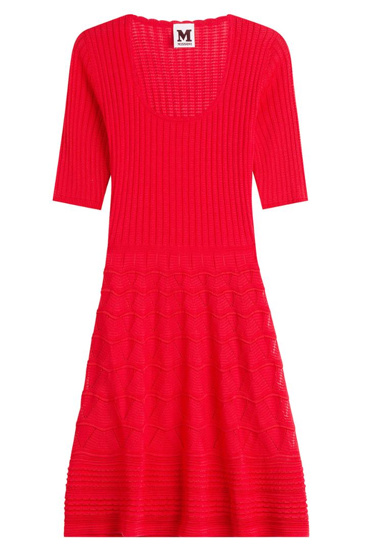 M Missoni M Missoni Cotton-blend Knit Dress - Red