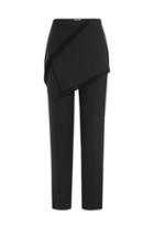 3.1 Phillip Lim Tapered Wool Pants With Fringed Asymmetric Skirt